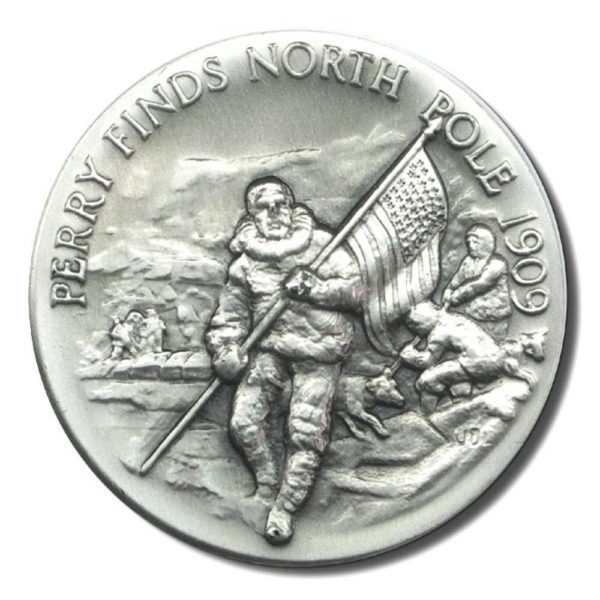 Great American Triumphs - Perry Finds North Pole - 1.15 oz Sterling Silver - 1909  - COA