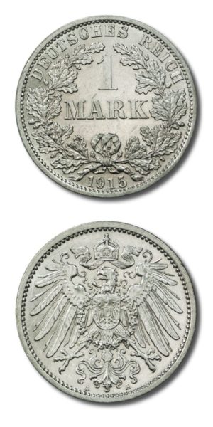 Germany - Imperial Coinage - 1 Mark - 1915 A - Uncirculated