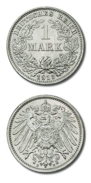 Germany - Imperial Coinage - 1 Mark - 1915E - Uncirculated