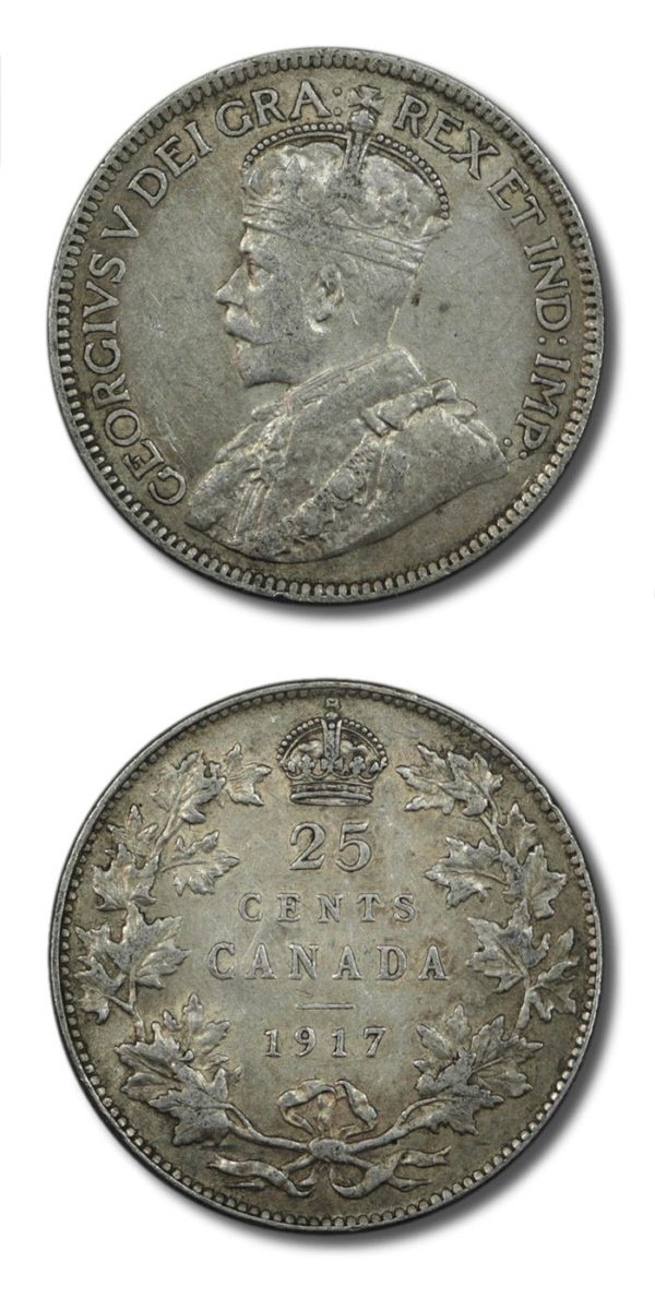 Canada - George V - 25 Cents - 1917 - Extra Fine - KM-24