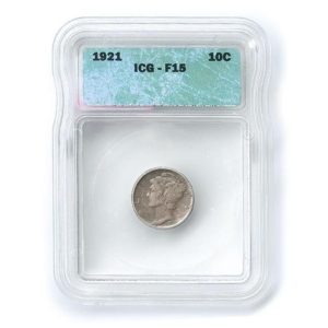 USA - Key Date - Mercury Dime - 10  cents - 1921  - ICG - Fine 15