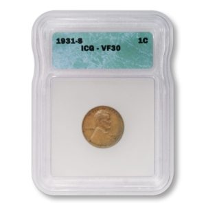 USA - Lincoln Wheat Cent - 1c - 1931 S - ICG VF30 - Very Fine - Key Date - Penny