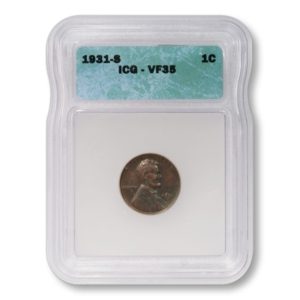 USA - Lincoln Wheat Cent - 1c - 1931 S - ICG VF35 -  Very Fine - Key Date - Penny