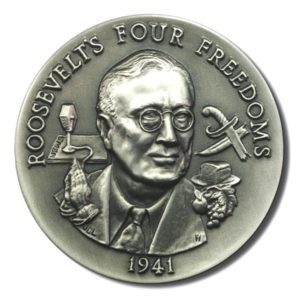 Great American Triumphs - Roosevelts Four Freedoms - 1.15 oz Sterling Silver - 1941  - COA