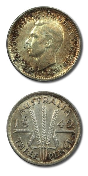 Australia - George VI - 3 Pence - 1942 - About Uncirculated - KM-37