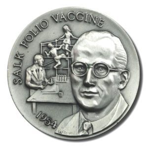 Great American Triumphs - Salk Polio Vaccine - 1.15 oz Sterling Silver - 1954  - COA