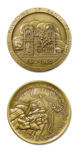 350th Anniversary of the Founding of Santa Fe - 1960 - Bronze Medal - 63 Millimeters
