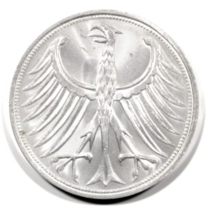 Germany - EINIGKEIT UND RECHT UND FREIHEIT - 5 Marks - 1963 F - UNC Silver - KM112.1