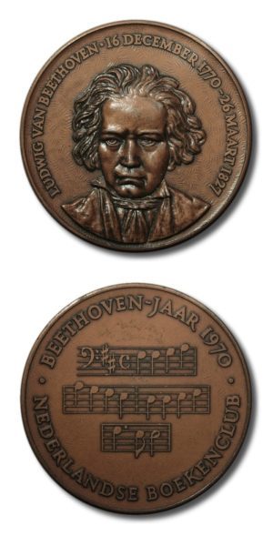 Netherlands - Beethoven - 200 Year Commemorative Bronze Medal - 1970 - Netherlands Book Club
