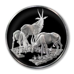 Franklin Mint-East African Wild Life Society-Roan Antelope -2 Ounce-Proof Silver Medallion