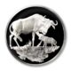 Franklin Mint-East African Wild Life Society-Wildebeests-1971-2 Oz-Proof Silver Medallion