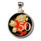 Cayman Isl.-Enameled Jewelry-Coin Pendant-Fifty Cents-Silver-1974 -Coral Reef-w/Bezel