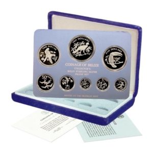 Belize - 8 coin set - Wildlife - Birds of Belize - 1975 - Proof Sterling Silver - with box & COA