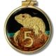 New Zealand - Enameled Jewelry - Coin Pendant - Tuatara Lizard - 5