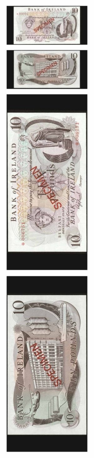 Northern Ireland - Ten Pounds Specimen Banknote - 1977 - Pick 63 - CU