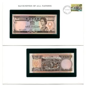 Fiji - Currency & Cover Set - Queen Elizabeth II - $1 - 1983  - Pick 71b - Crisp Uncirculated