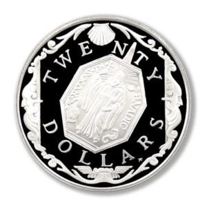 BVI - Caribbean Treasure - Religious Medallion - $20 - 1985 - Proof Silver Crown