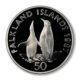 Falkland Islands - WWF - King Penguins - 50 Pence - Proof Silver Crown