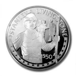 Cook Islands - Stanley and Livingstone - $50 - 1988 - Proof - KM-61