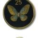 Philippines - Enameled Jewelry - Coin Pendant - Butterfly - 25 Sentimo - 1988 - with Bezel