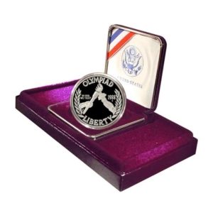 XXIV Olympic Commemorative Proof Silver Dollar Mint Box and COA