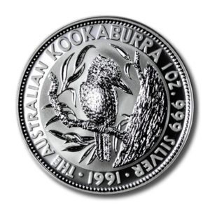 Australia - Kookaburra - 5 Dollars - 1991 - BU - .999 Fine Silver Crown