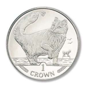 Isle of Man Cat Coins - Norwegian Forest Cat Crown - 1991 - Brilliant Uncirculated