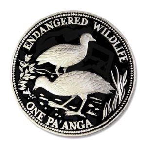 WWF - Tonga - Pritchard's Megapode Birds - 1991 - One Pa'anga - Proof Silver Crown