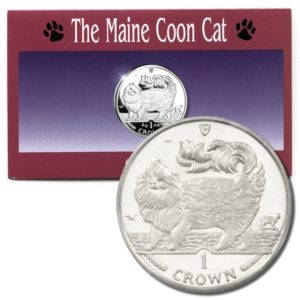 Isle of Man - Maine Coon Cat - Crown - 1993  - Descriptive Folder - Brilliant Uncirculated