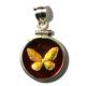 Philippines - Enameled Jewelry - Coin Pendant - Butterfly - 25 Sentimos - 1994  - with Bezel