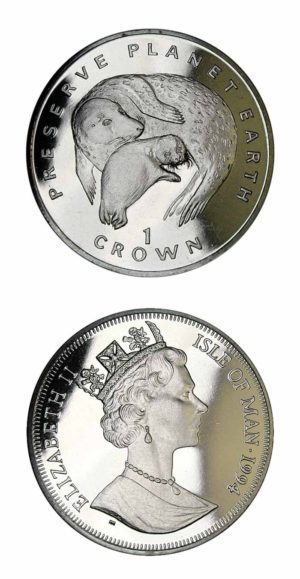 Isle Of Man - Seal And Pup Crown - 1994 - Brilliant Uncirculated