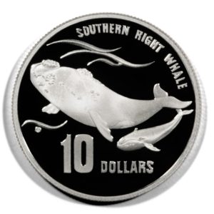 Australia - Southern Right Whales - 10 Dollars - 1996  - Proof Silver Crown - KM314