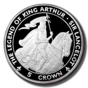 Isle of Man - Legend of King Arthur - Sir Lancelot - 5oz .999 Silver Coin - 1996  - KM-691