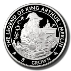 Isle of Man - Legend of King Arthur - Merlin - 5oz .999 Silver Coin - 1996  - KM-692