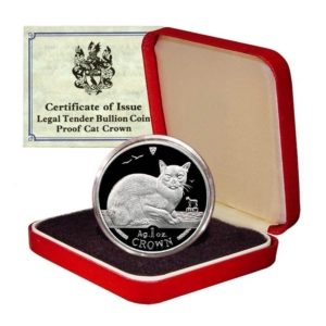 Isle of Man Cat Coins - Burmese Cat - 1 Crown - 1996 - 1 oz. Proof .999 Silver  - Mint Box & COA