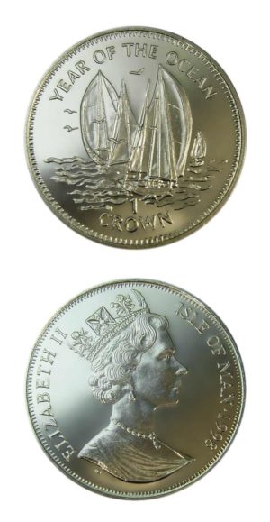 Isle Of Man - Year Of The Ocean - Sailboats - 1998 - One Crown - Uncirculated