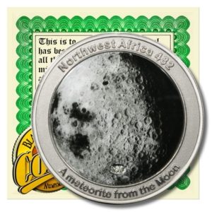 Northwest Africa - NWA 482 - Lunar Meteorite Medal - Embedded Fragment - 2000  - Numbered - COA