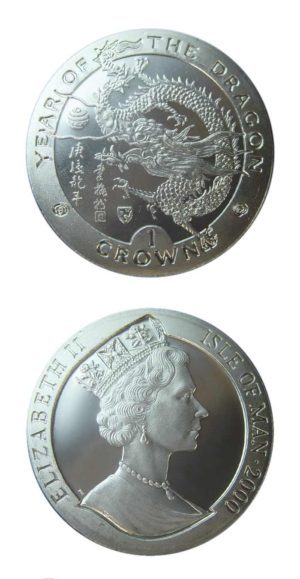 Isle Of Man - Zodiac Coin - Year Of The Dragon - 2000 - One Crown - Brilliant Uncirculated