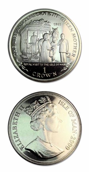 Isle Of Man - Queen Mother - Royal Visit To Isle Of Man - 2000 - 1 Crown - Brilliant Uncirculated