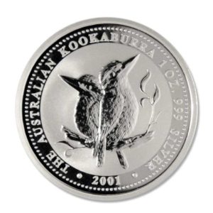 Australia - Kookaburra - 2001 - One Dollar - 1 oz .999 Fine Silver Crown - BU