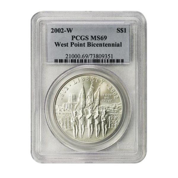 USA - Commemorative - West Point Bicentennial - $1 - 2002W - PCGS - MS-69