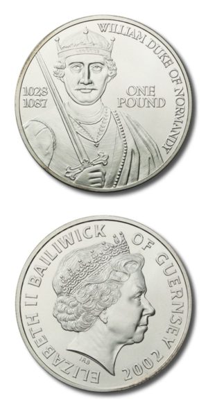 Baliwick of Guernsey-Great Britain-William Duke of Normandy (1028-1087)-2002-1 Pound-BU