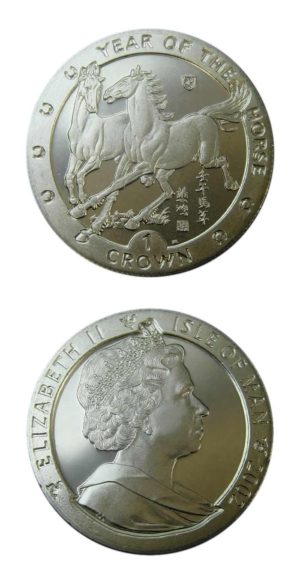 Isle of Man - Zodiac Coin - Year of the Horse - 2002 - One Crown - Prooflike - KM-1102