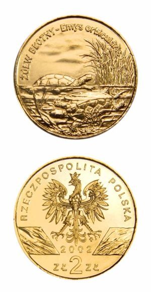 Poland - European Pond Turtle - 2002 - 2 Zlote - Nordic Gold Coin - Uncirculated