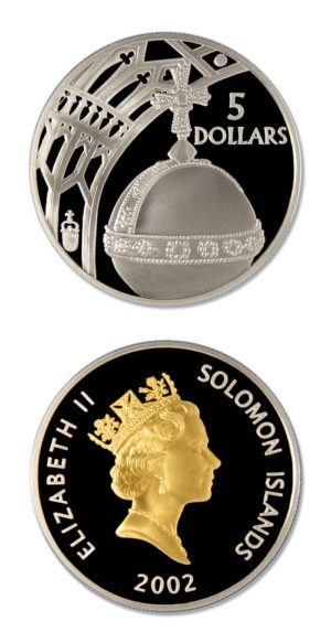 Solomon Islands - Scepter - $5 - 2002 - Proof Silver Crown