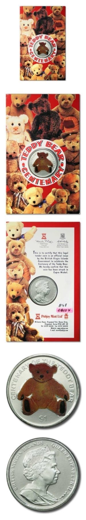 British Virgin Islands - Teddy Bear - Color Crown - 2002 - Display Card
