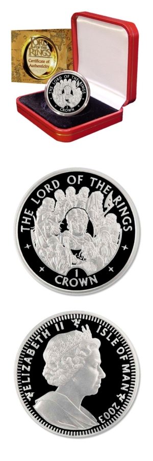 Isle Of Man - Lord Of The Rings - 2003 - Proof Silver Crown - Box and COA