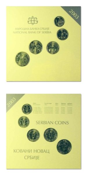 Serbia - Official (5) Coin Mint Set - 2003 - Brilliant Uncirculated