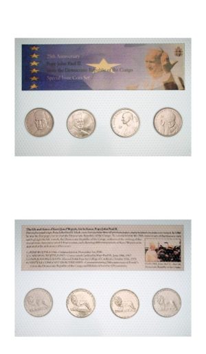 Congo - Set of (4) coins commemorating Pope John Paul II  -  - Brilliant Uncirculated