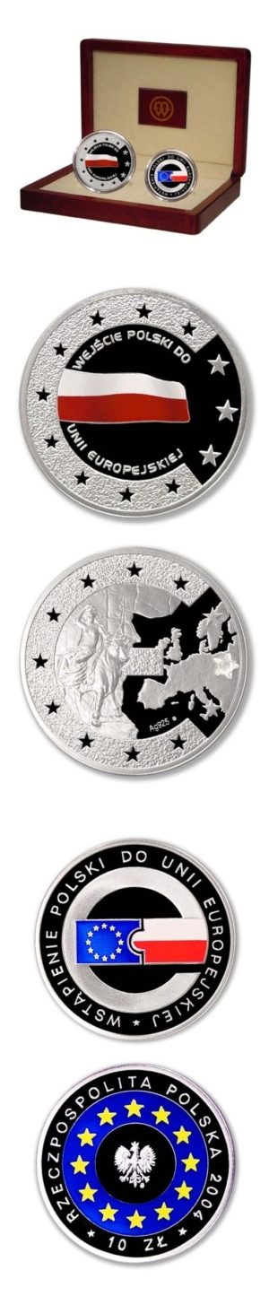 Poland - Two Piece European Union Set - 2004 - Zircon Star - Proof Silver with Box